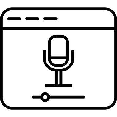 Mikrofon simgesi çevrimiçi kayıt kavramının vektör illüstrasyonu