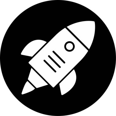 Roket. Web simgesi basit illüstrasyon 