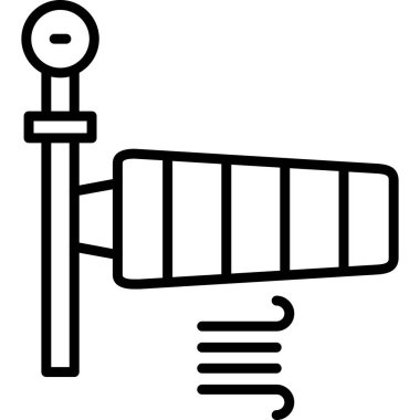 Rüzgâr Sock rüzgar hızı ve yön çizelgesi, vektör çizimi. Rüzgar Bayrağı 