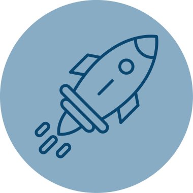 Roket. Web simgesi basit illüstrasyon 