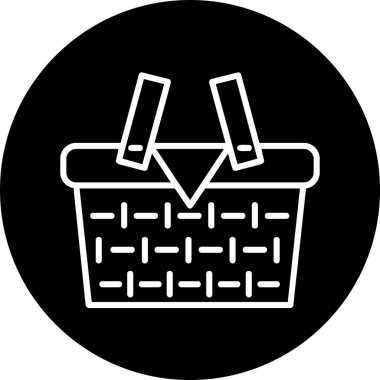 piknik sepeti simge vektör çizim