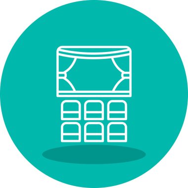 Tiyatro Web simgesi, vektör illüstrasyonu