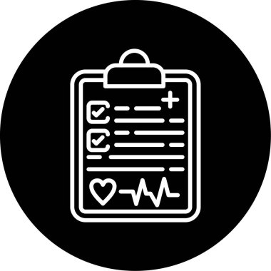 Sağlık Denetimi panosu simgesi, vektör illüstrasyonu 