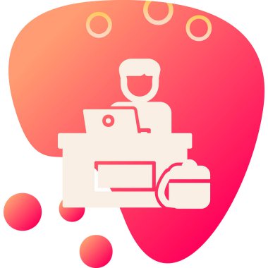 ofis çalışanı simgesi vektör illüstrasyon