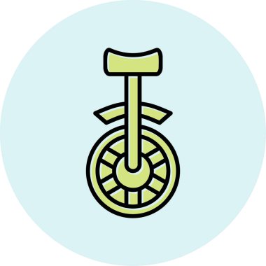 Tek tekerlekli bisiklet. Web simgesi basit illüstrasyon