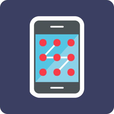 Mobil Desen Kilit simgesi, vektör illüstrasyonu