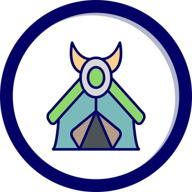 kamp çadırı simgesi web basit illüstrasyon