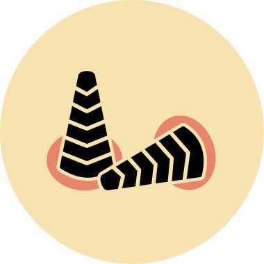 Trafik Konileri web simgesi, vektör illüstrasyonu