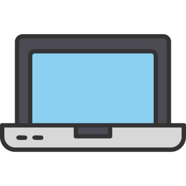 dizüstü bilgisayar simgesi, vektör illüstrasyonu basit tasarım