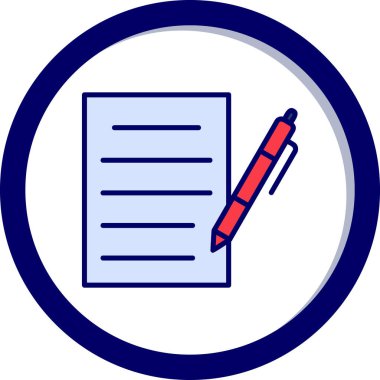 belge ve kalem simgesi düz tasarım