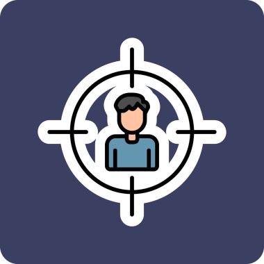 İnsan hedef simgesi, vektör illüstrasyonu basit tasarım