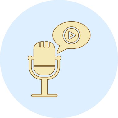 Medya podcast 'inin vektör illüstrasyonu