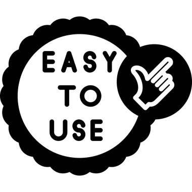 El ve Kullanımı Kolay düğme simgesi. vektör illüstrasyonu                            