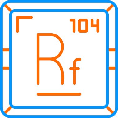 Rutherfordium web simgesi, vektör illüstrasyonu