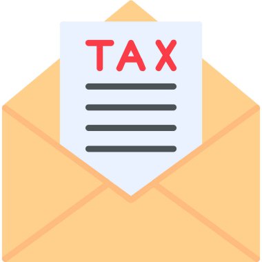 Vergi posta simgesi, vektör illüstrasyonu