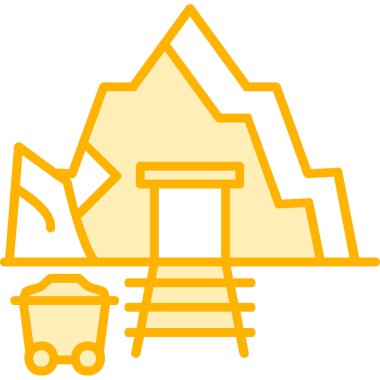 Taş mağara girişi. Taşlı madenin vektör illüstrasyonu