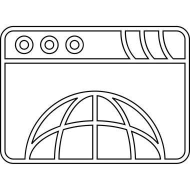 tarayıcı web simgesi, vektör illüstrasyonu