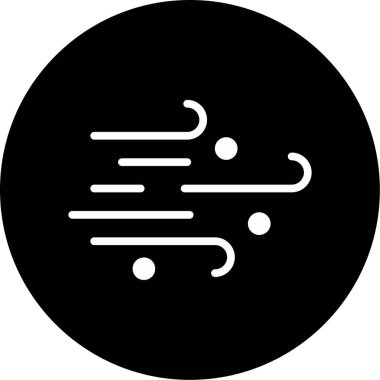 Rüzgarlı hava durumu simgesi, vektör illüstrasyonu