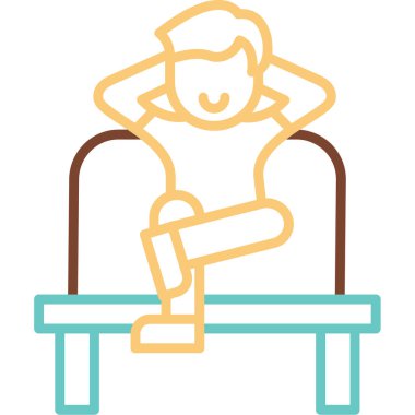 Sandalyede oturan adam, uygun simge 