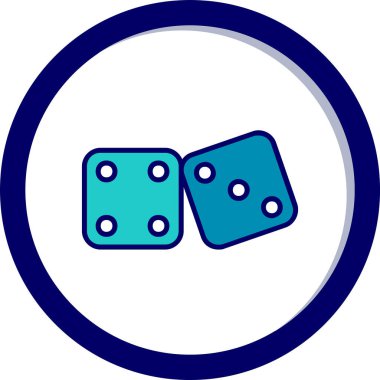 oyun zarları simgesi, vektör illüstrasyonu 