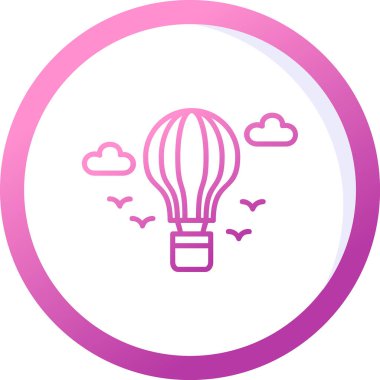 sıcak hava balonu simgesi, vektör illüstrasyonu 