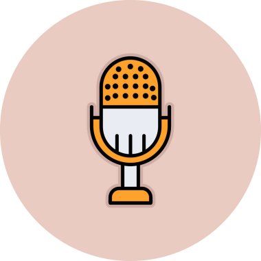 Retro mikrofonun vektör illüstrasyonu