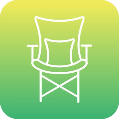 Kamp Sandalyesi Web simgesi, vektör illüstrasyonu