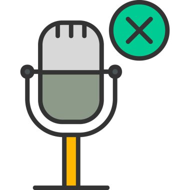 Mikrofon. Web simgesi basit illüstrasyon 