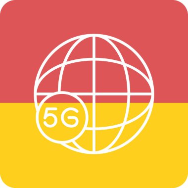 Global 5g İnternet simgesi, vektör illüstrasyonu