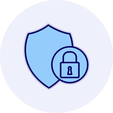 Güvenlik kalkanı simgesi, vektör illüstrasyonu