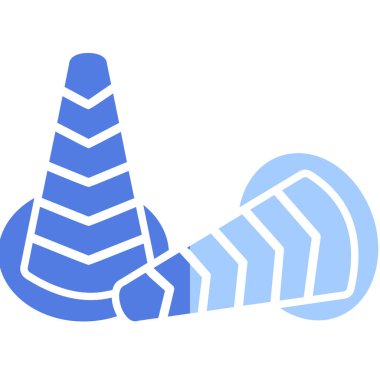 Trafik Konileri web simgesi, vektör illüstrasyonu