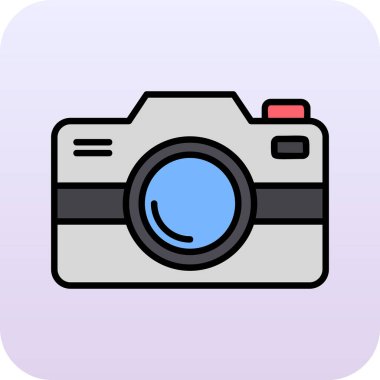 Fotoğraf makinesi simgesi, vektör illüstrasyonu. düz tasarım biçimi              