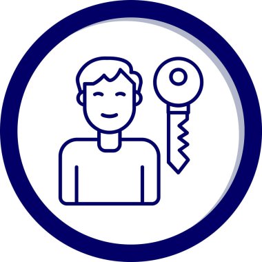 anahtar kişi ikon vektör illüstrasyonu  