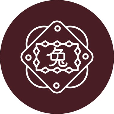 Çin Zodiac Tavşan sembolü, vektör illüstrasyonu