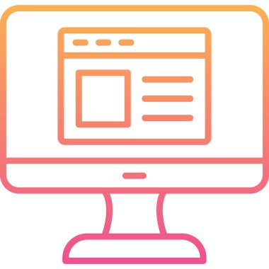 Web sitesi işareti, vektör illüstrasyonlu blog simgesi, bilgisayar ekranı