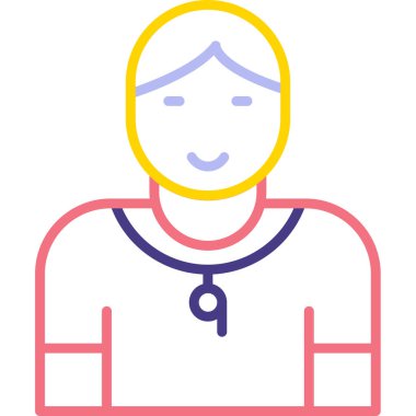 Jimnastik eğitmeni web simgesi, vektör illüstrasyonu