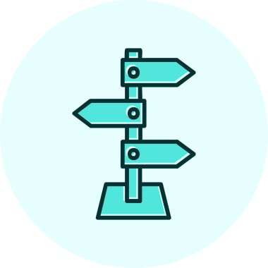 yön işareti simgesi, vektör illüstrasyonu 