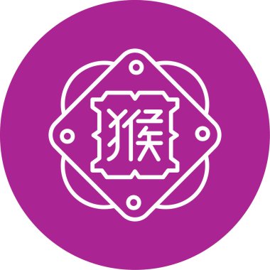 Çin Zodiac Maymun sembolü, vektör illüstrasyonu