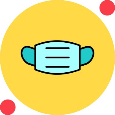 Tıbbi maske ikonu, düz stil. vektör illüstrasyonu 