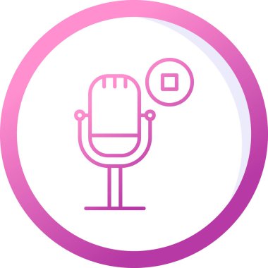 Podcast düz simgesini, vektör illüstrasyonunu durdur  