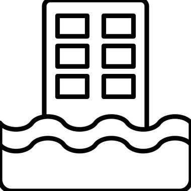 Doğal Afet Simgesi Basit Vektör İllüstrasyonu