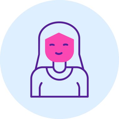 kız ana hatları ikon vektör illüstrasyonu 