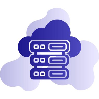 Bulut Sunucusu simgesi, vektör illüstrasyonu basit tasarım