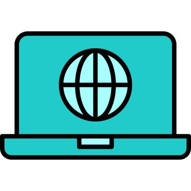 dizüstü bilgisayar simgesi, vektör illüstrasyonu basit tasarım