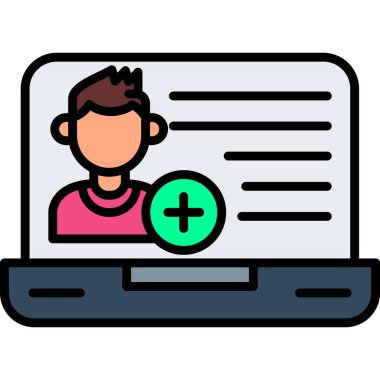 Arkadaş isteği ikon vektör illüstrasyonu