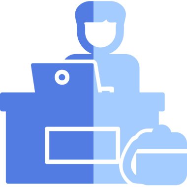 ofis çalışanı simgesi vektör illüstrasyon