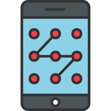 Mobil Desen Kilit simgesi, vektör illüstrasyonu