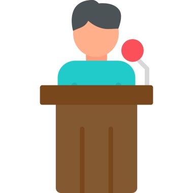 Siyaset ikonu. Web için basit bir konferans vektör simgesi çizimi