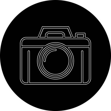 Bir fotoğraf makinesi simgesinin vektör illüstrasyonu