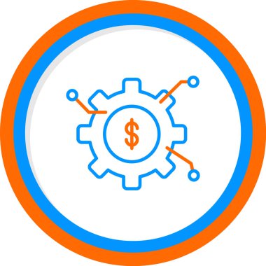 Varlık Yönetimi simgesi. Çarklı dolar sembolü, vektör illüstrasyonu 